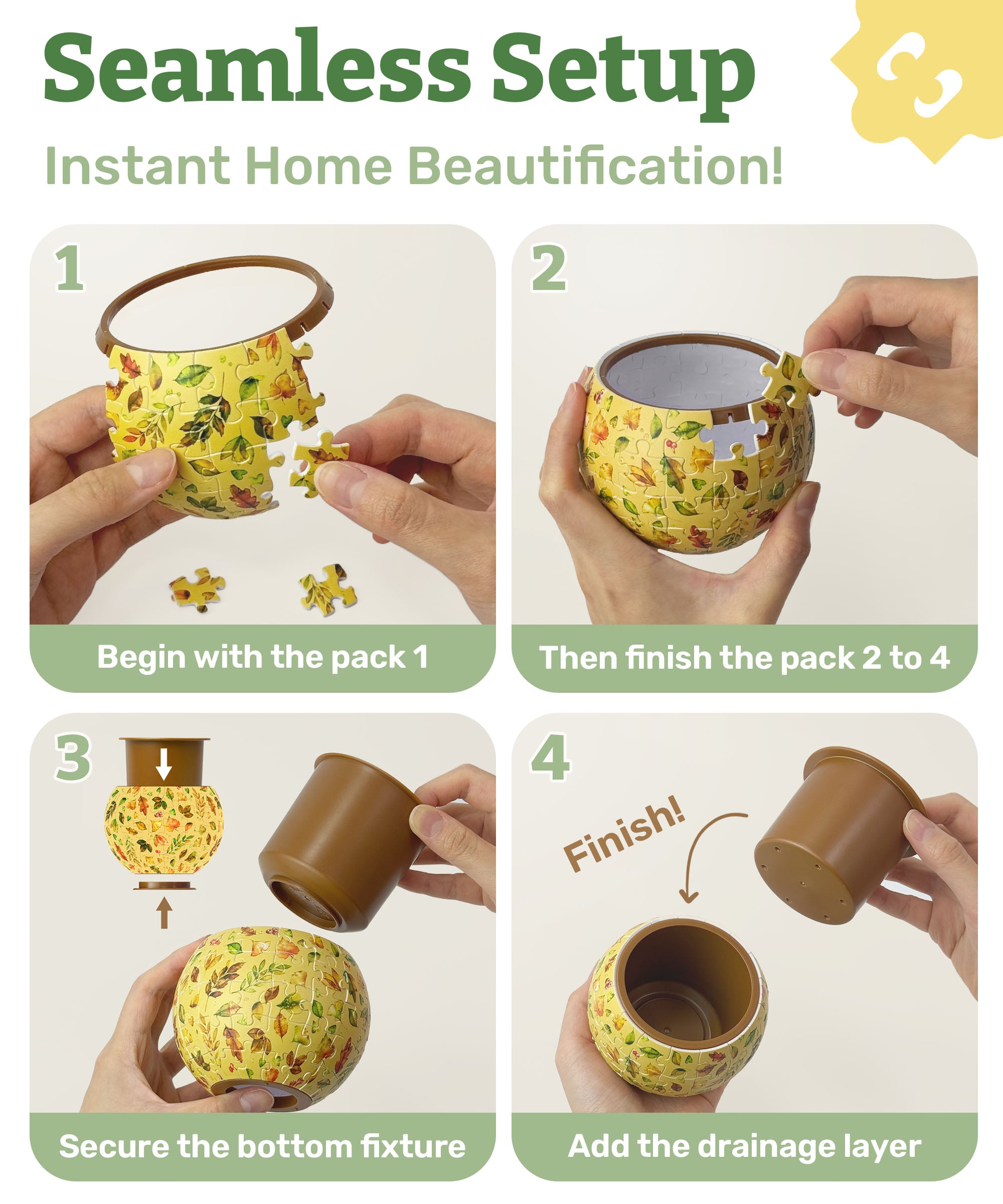 PieceRelax - K1106 - Puzzle Planter - Bird of Paradise