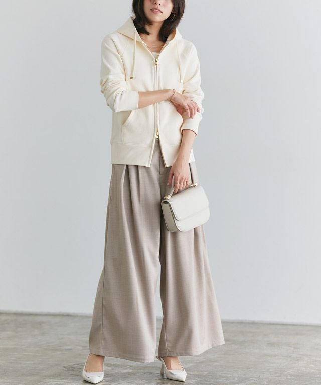 綿100％Wジップフード付きスウェットパーカー【スピード配送】