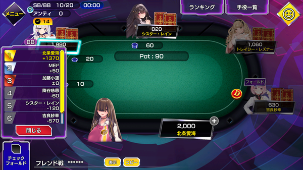 フレンド戦のリングゲームモードの仕様について | ポーカーチェイス