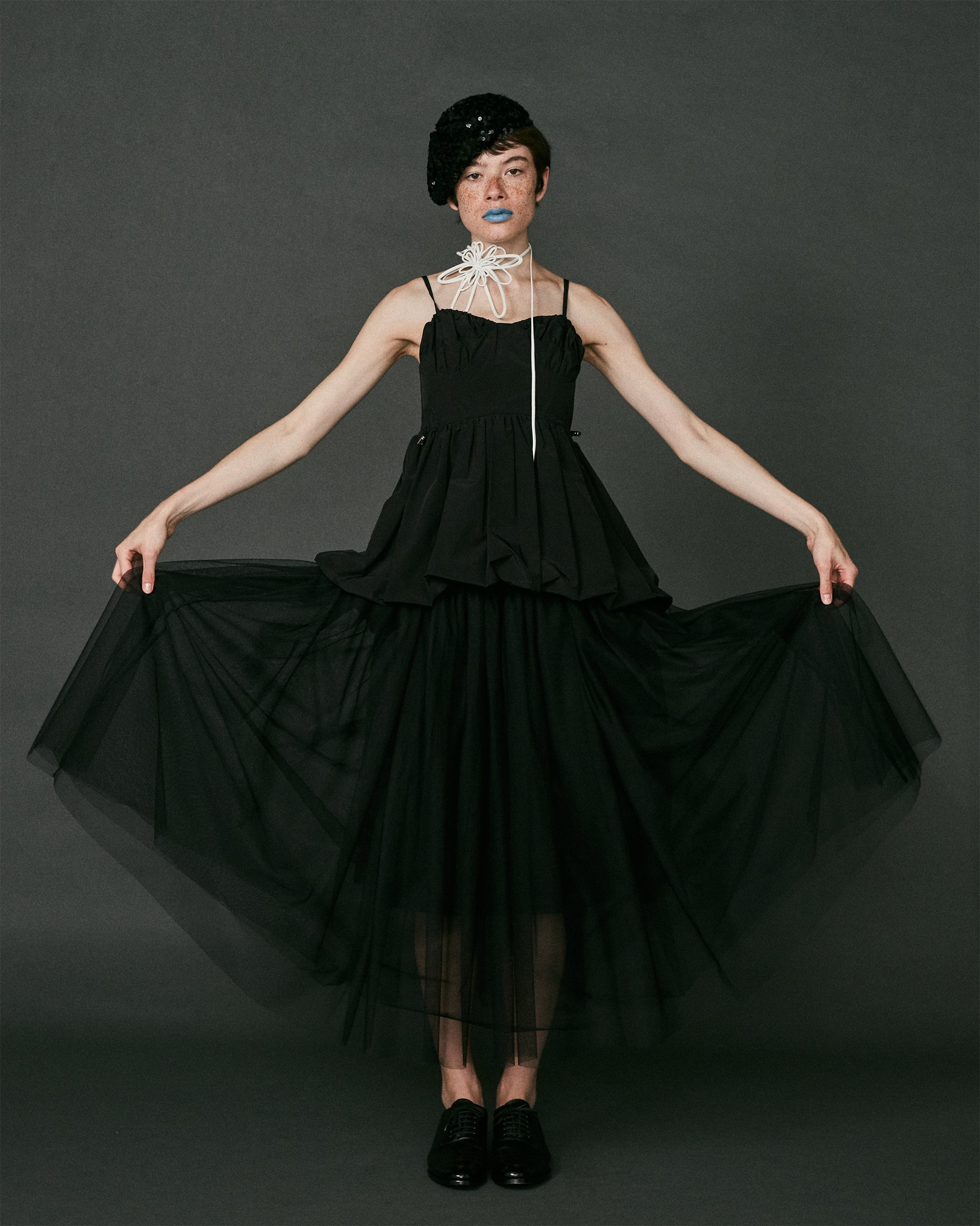 Balloon cami tunic (black)