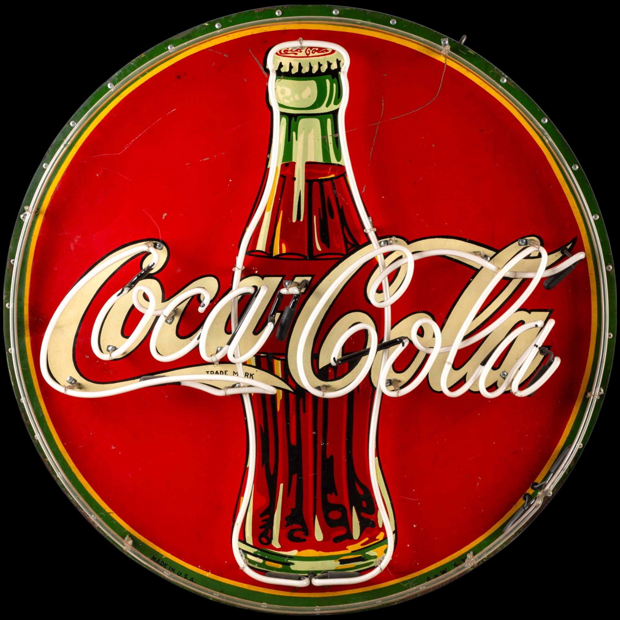 Classic Coca-Cola Neon Sign – Real Porcelain Button with Handblown