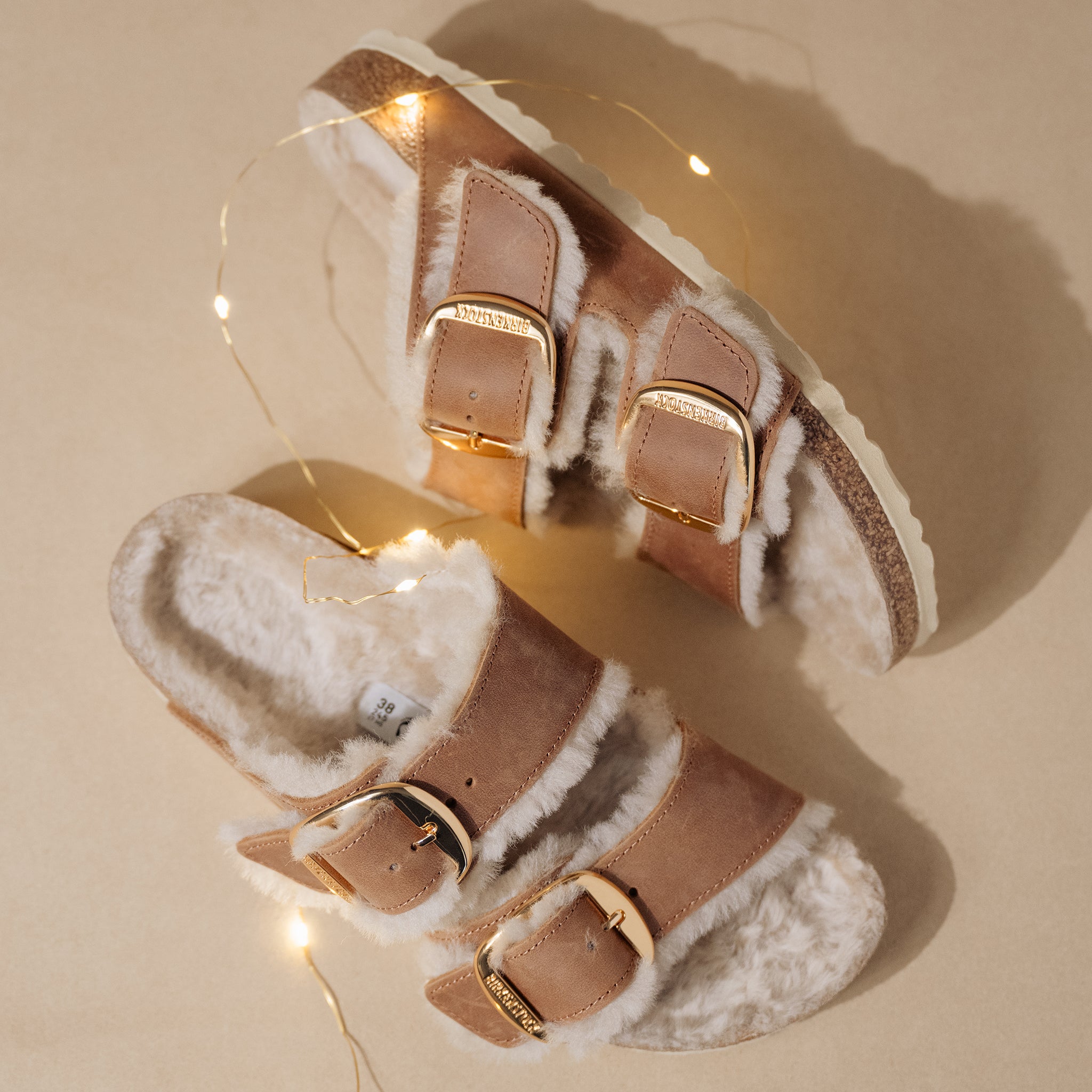 Women's Birkenstock Arizona Big Buckle Shearling – Cognac Leather