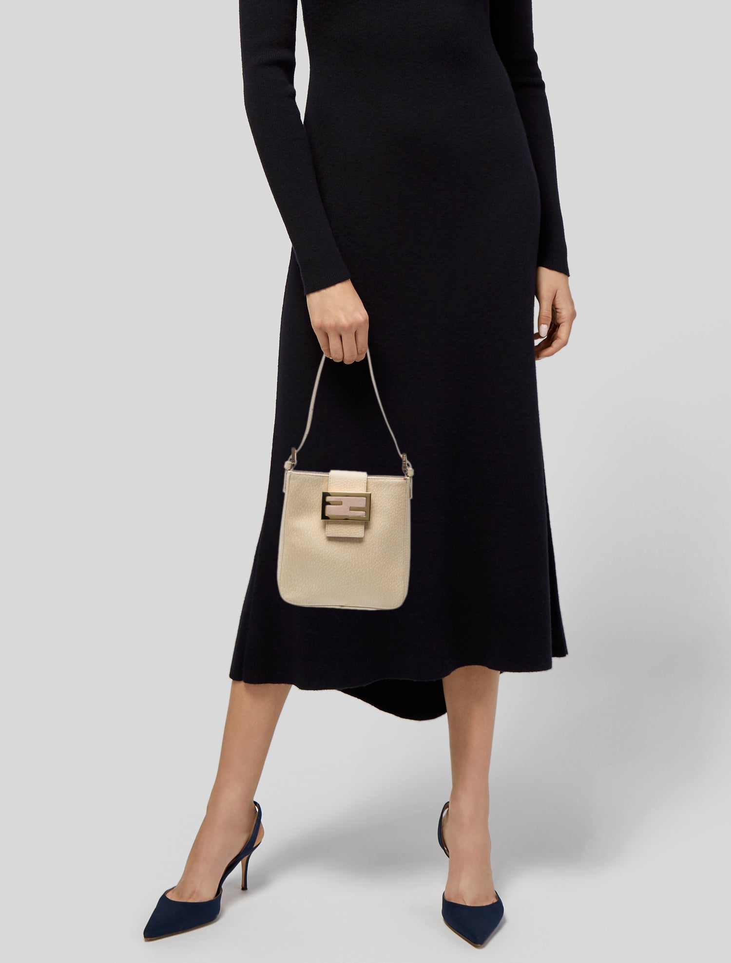 Tory Burch Shearling Lee Radziwill Double Bag w/ Tags - White