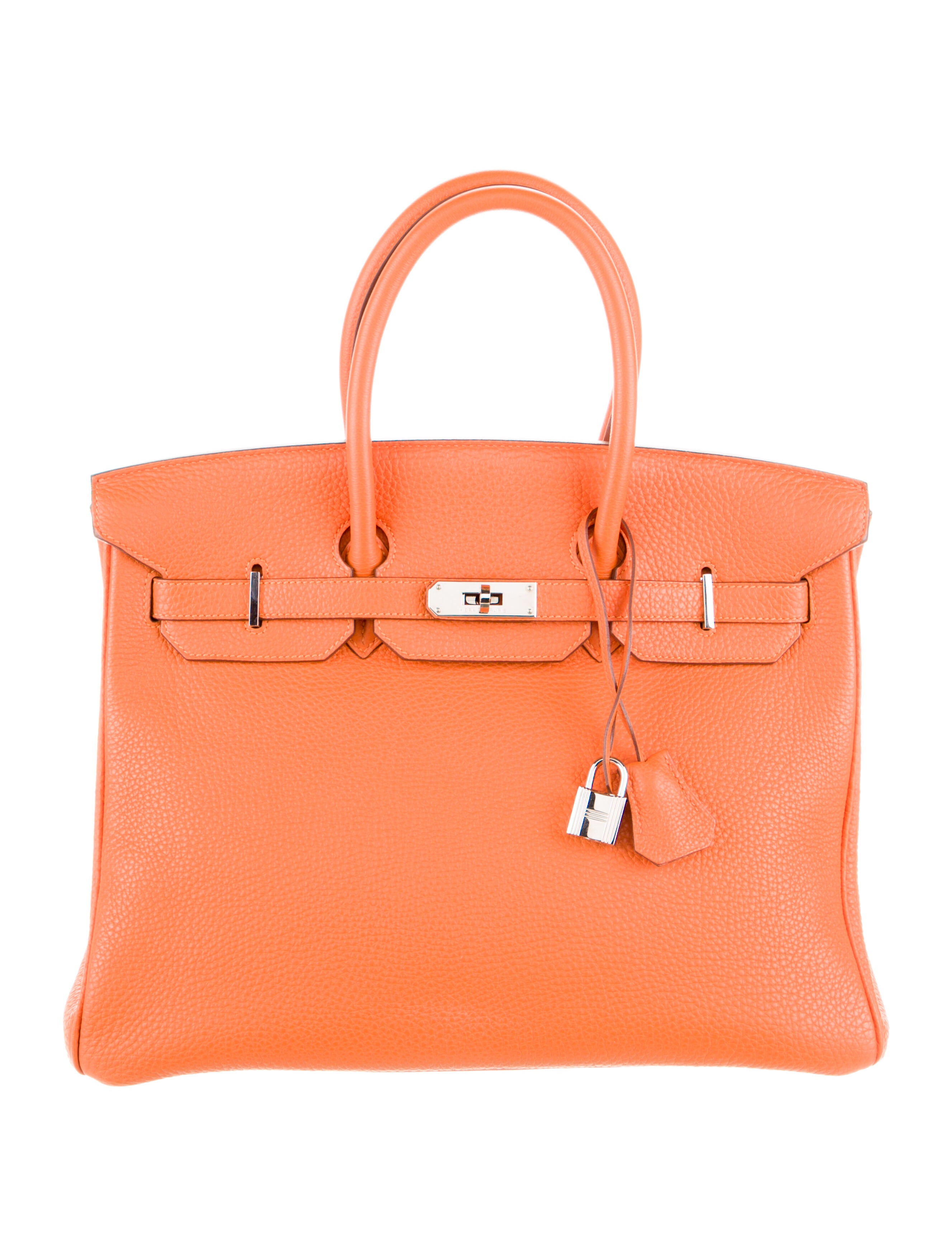 Hermès Fjord Birkin 35 - Orange Handle Bags, Handbags - HER796081