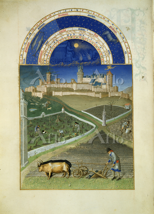 ベリー公のいとも豪華なる時祷書 3月 [131380640]のアート作品 - アフロ