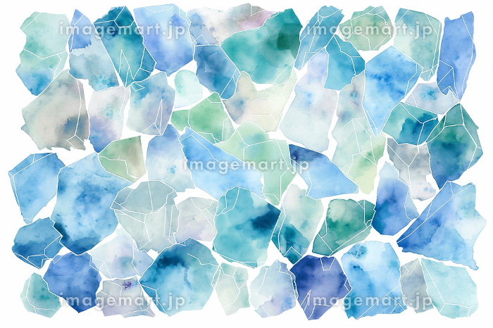 涼しげなシーグラスの水彩イラスト、テクスチャ背景画像 AI生成画像