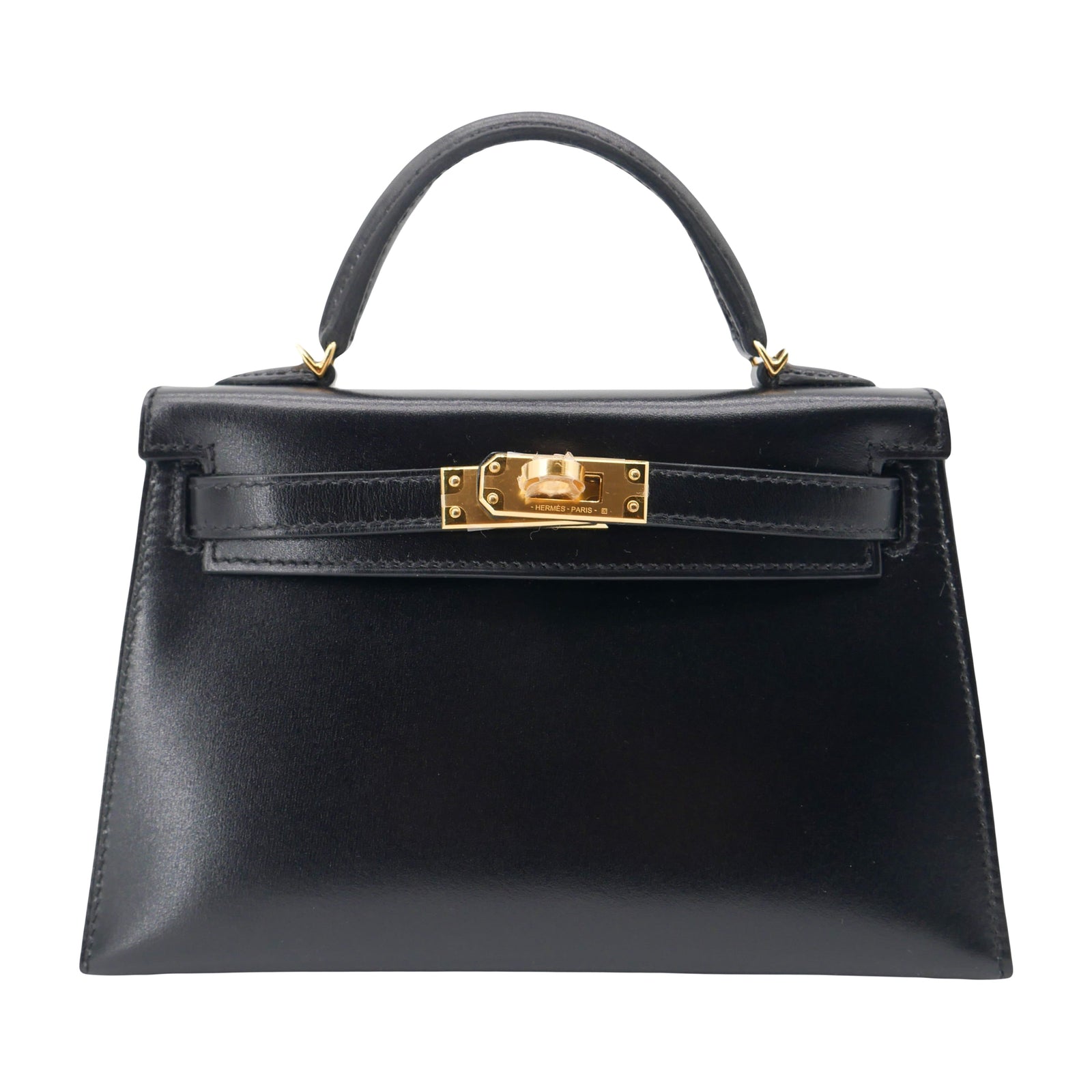 Hermès Kelly II Sellier Mini Black Box Calf Leather GHW exclusive
