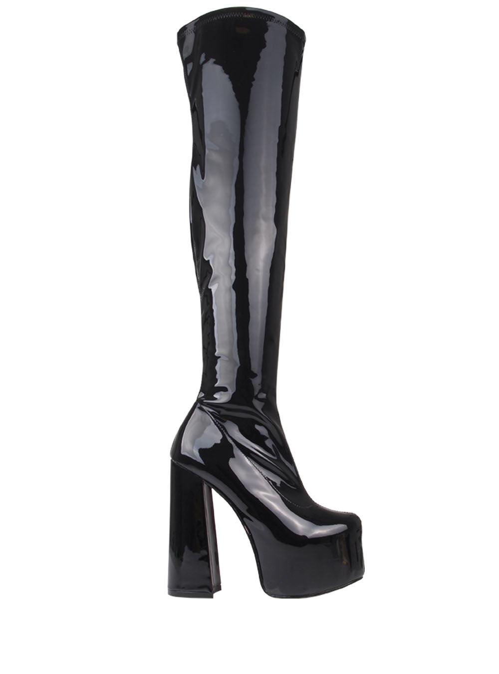 Havasu Black Vegan Leather Platform Boot | Privileged Shoes