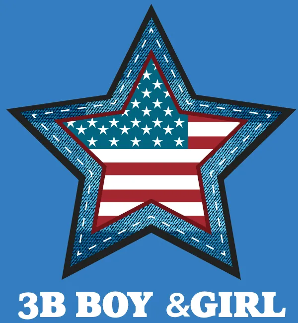 D-543 デニムワッペン風の星柄デザイン ｜ クラスTシャツ・オリジナルT