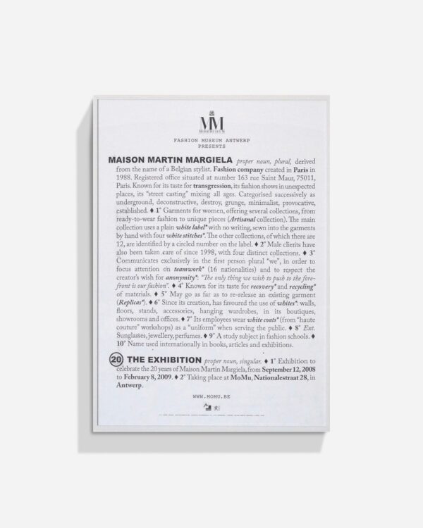 Martin Margiela | Maison Martin Margiela 20 The Exhibition