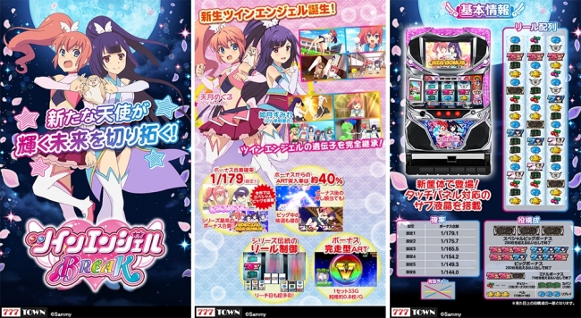 パチスロツインエンジェルBREAK」が「777TOWN for Android」に登場