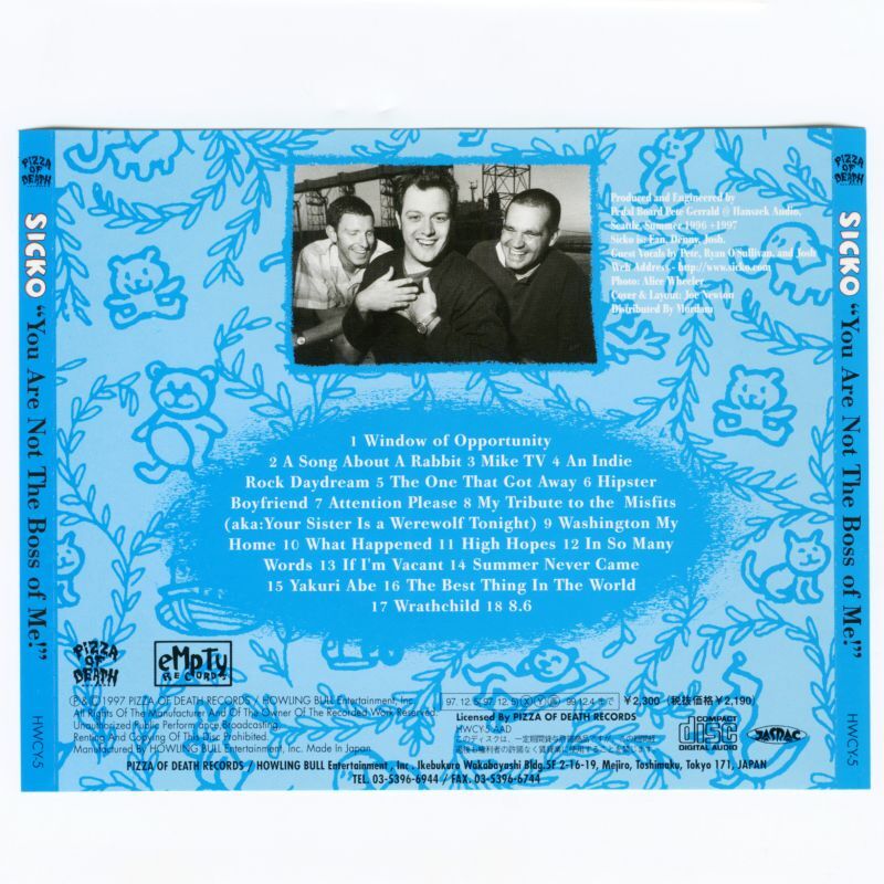 日本盤】Sicko / You Are Not The Boss Of Me! [JPN Orig.LP] [CD