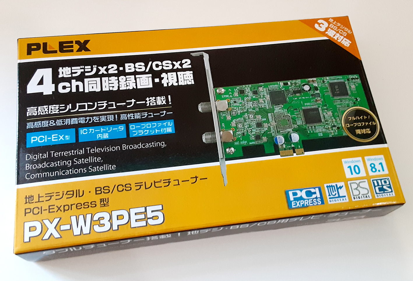 PLEX PX-W3PE5 windows10のPCにTVTest-0.10.0_32bitとTvRock09u2の