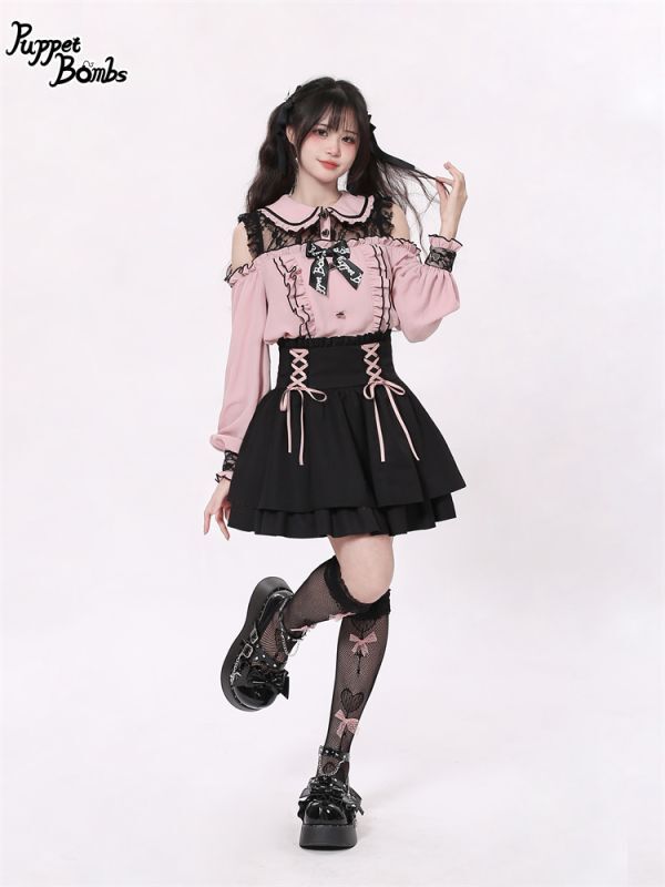 Q26】コルセットデザイン風フリルスカート【30％OFF】 - puppetbombs