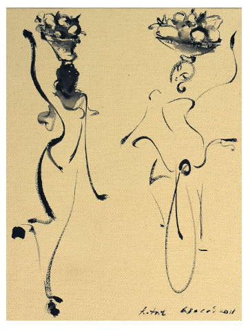 バリ舞踊の女性油彩画 バリ舞踊の女性油彩画 バリ舞踊の女性油彩画