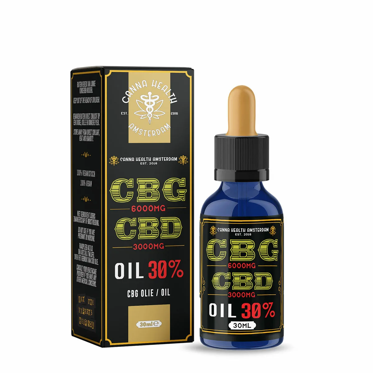 30% CBG CBD Oil – CBG 6000 mg, CBD 3000 mg – Pure Maroc BV