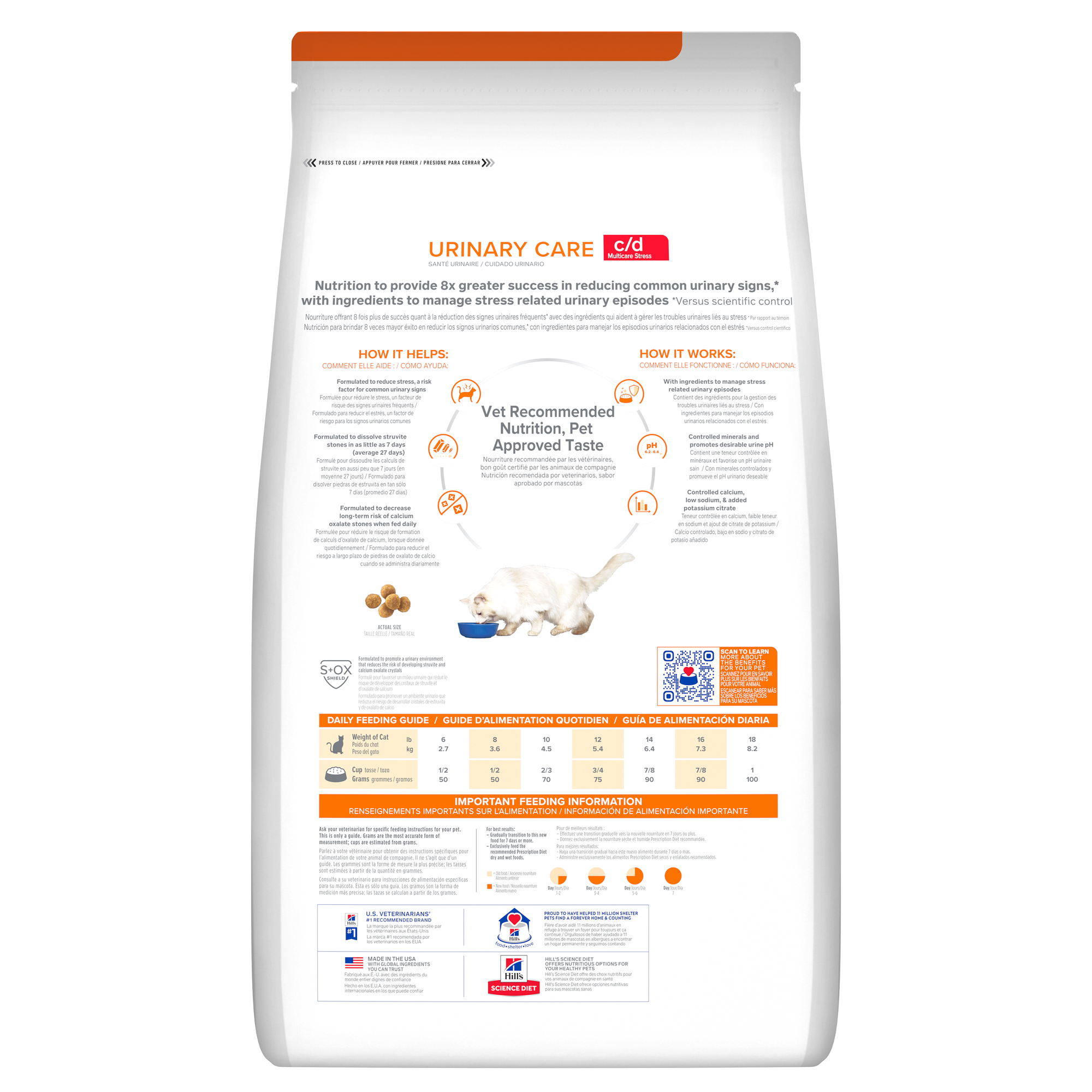 c/d Multicare Stress with Ocean Fish Dry Cat Food | Hill's