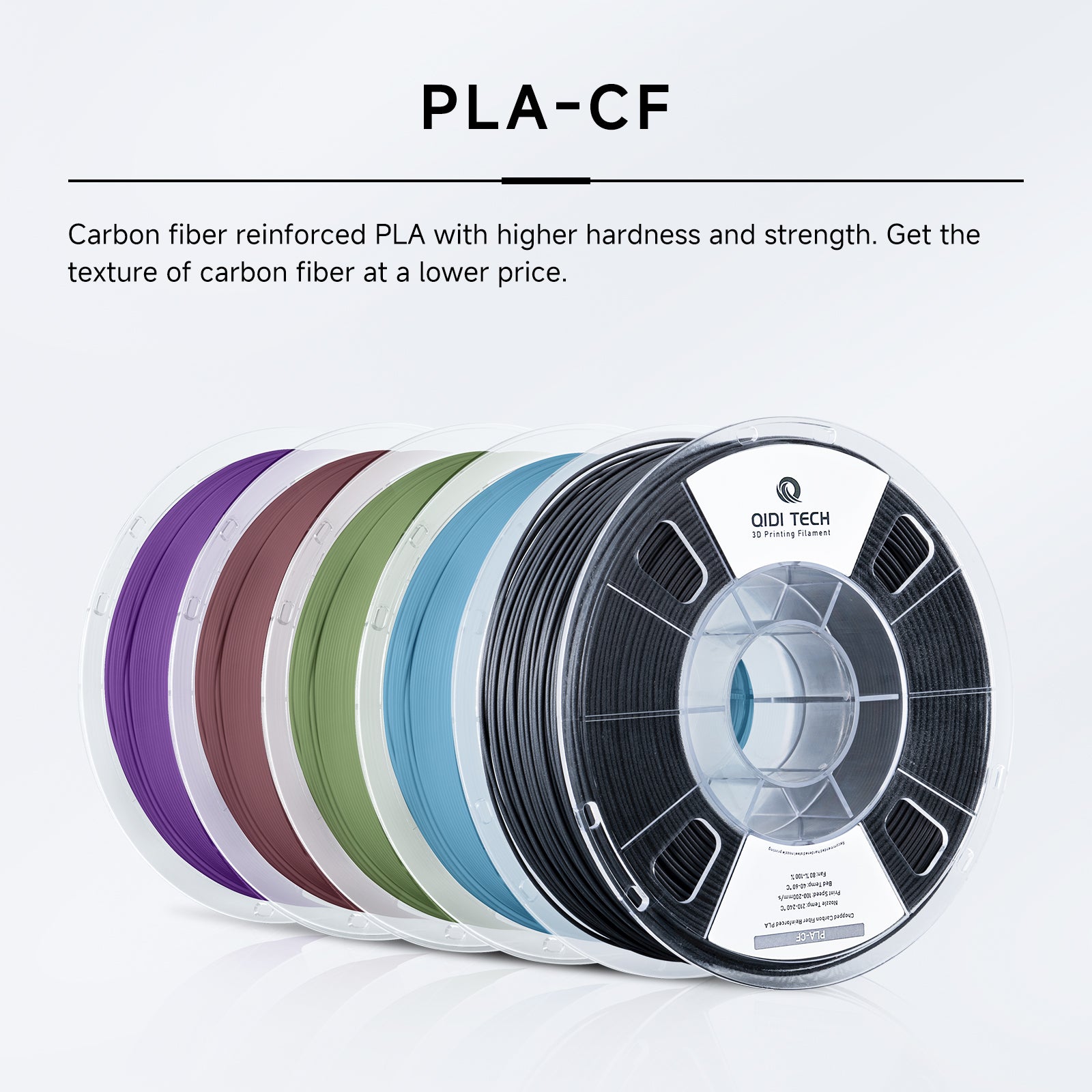 PLA-CF Carbon Fiber PLA Filament | Matte Finish, Strong – Qidi