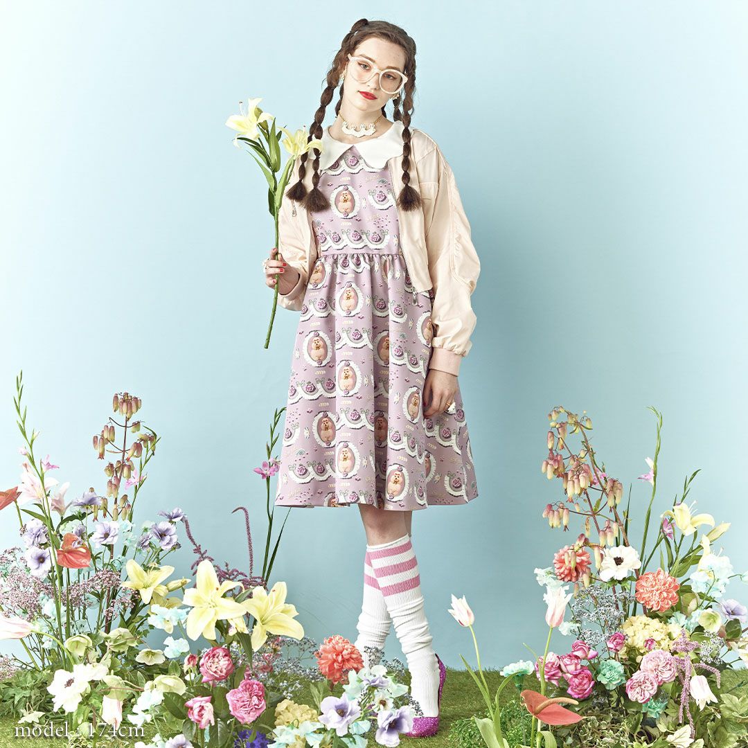 プードル ケーキ パフスリーブドレス（オールドローズ） | Q-pot