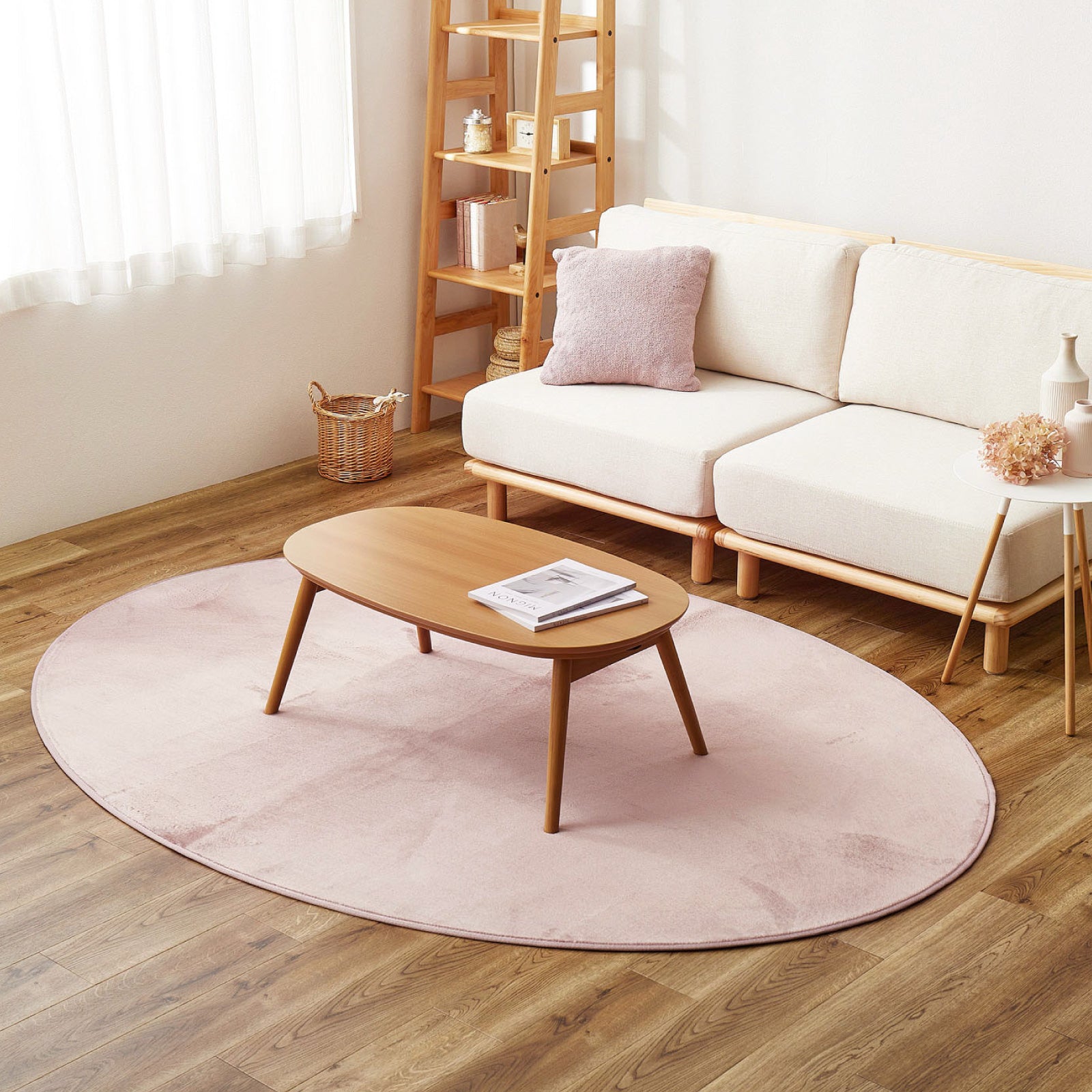 薄手】ラグ 約160×220cm【楕円形/2畳】【薄手/洗濯機で洗える/ウレタン