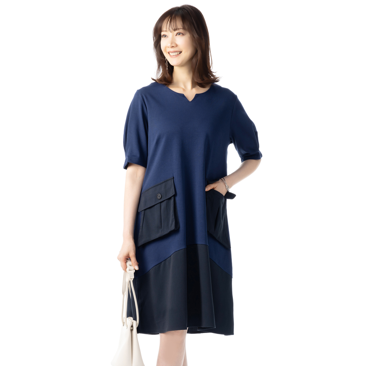 FRANCO FERRARO Milano 異素材チュニックワンピース FRANCO FERRARO