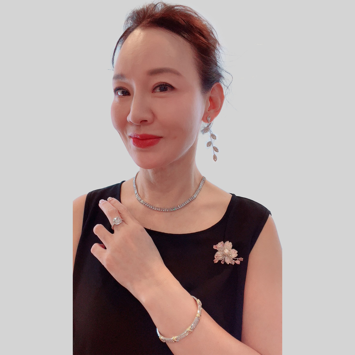 JinkaNezu CZ サクラ フロート ブローチ ジンカネヅ（JinkaNezu） - QVC.jp