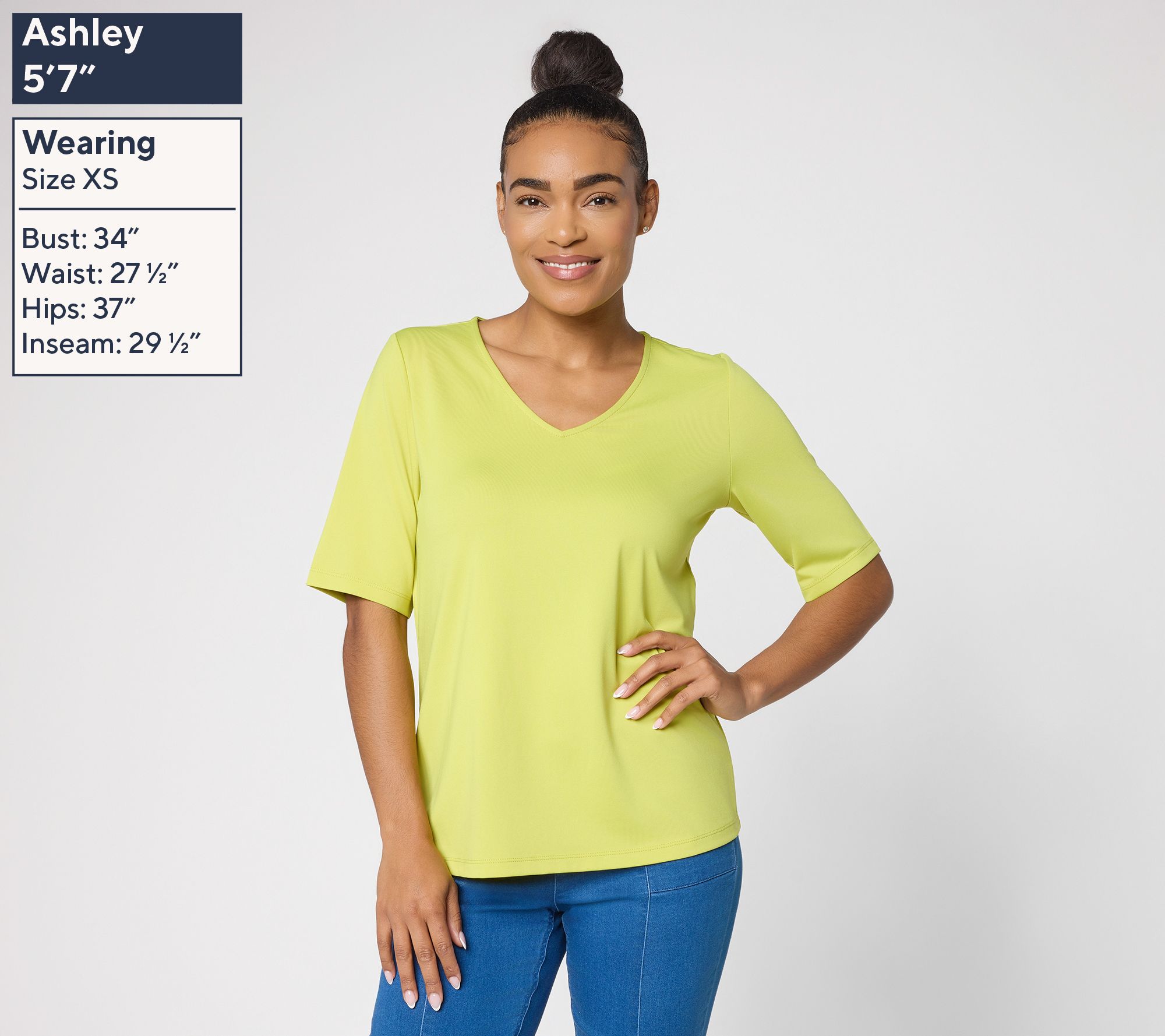 Susan Graver Essentials Butterknit V-Neck Top with Elbow Sleeves