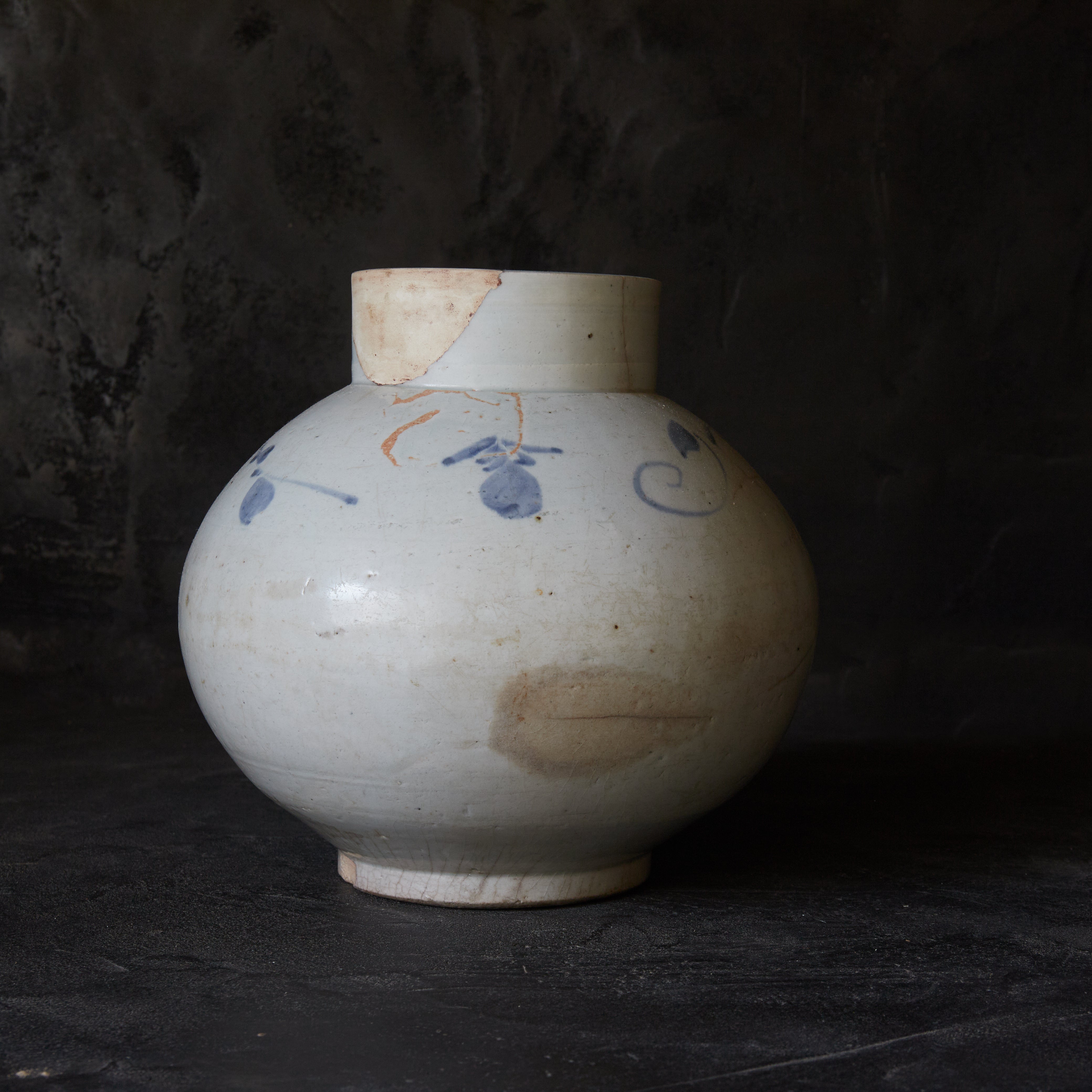 李朝 白磁青花草文壺（1392–1897CE） | 入蘆花（ロカニイル）