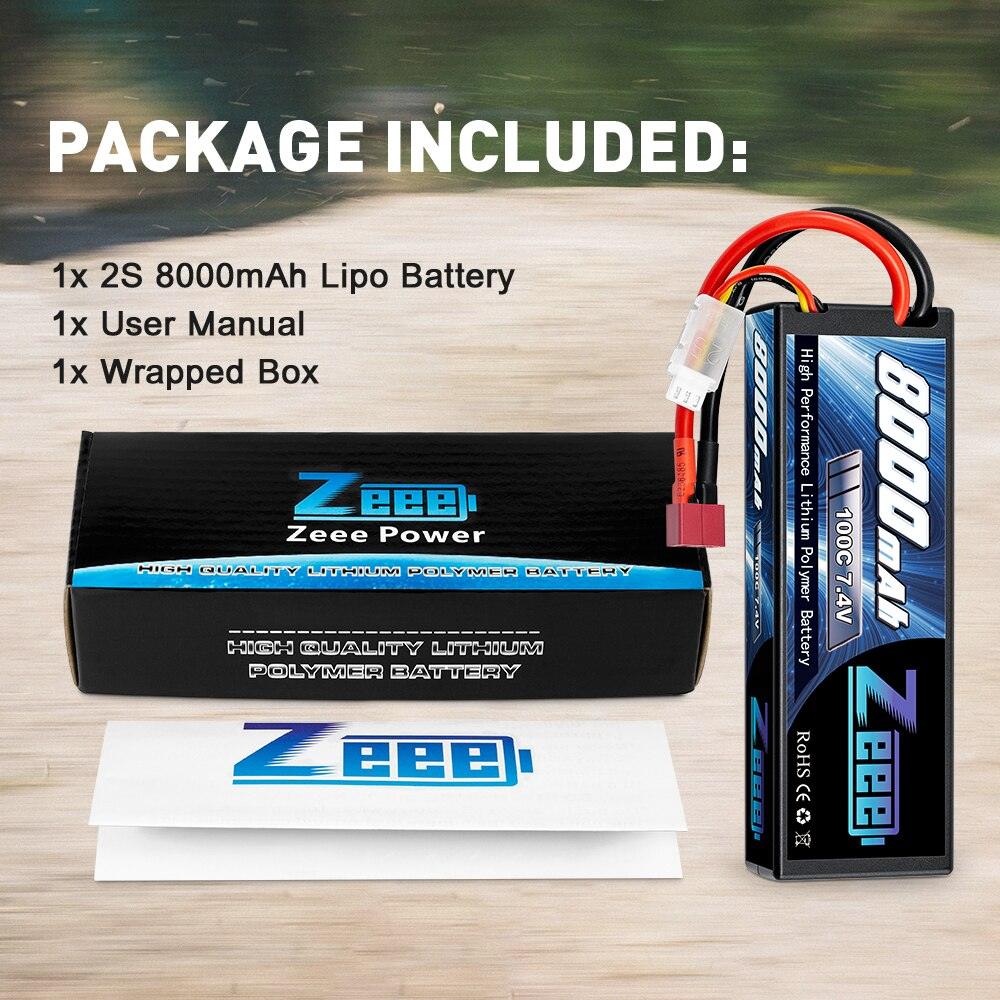 Zeee 2S Lipo Battery 7.4V 100C 8000mAh - Hardcase RC Battery