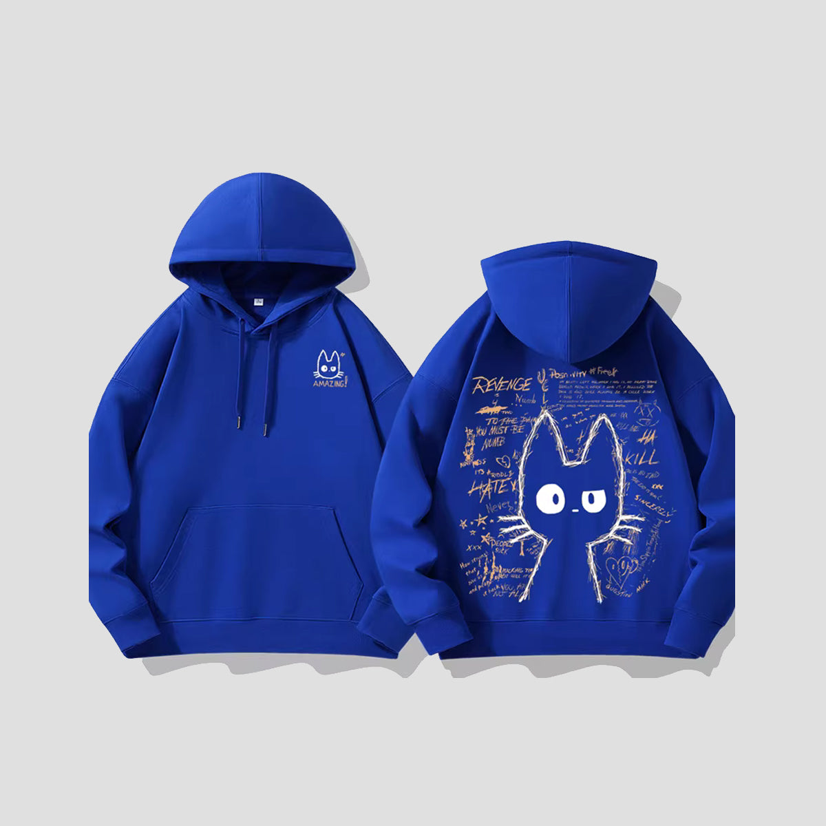 スケッチド・ダークネコ パーカー – RakuInk