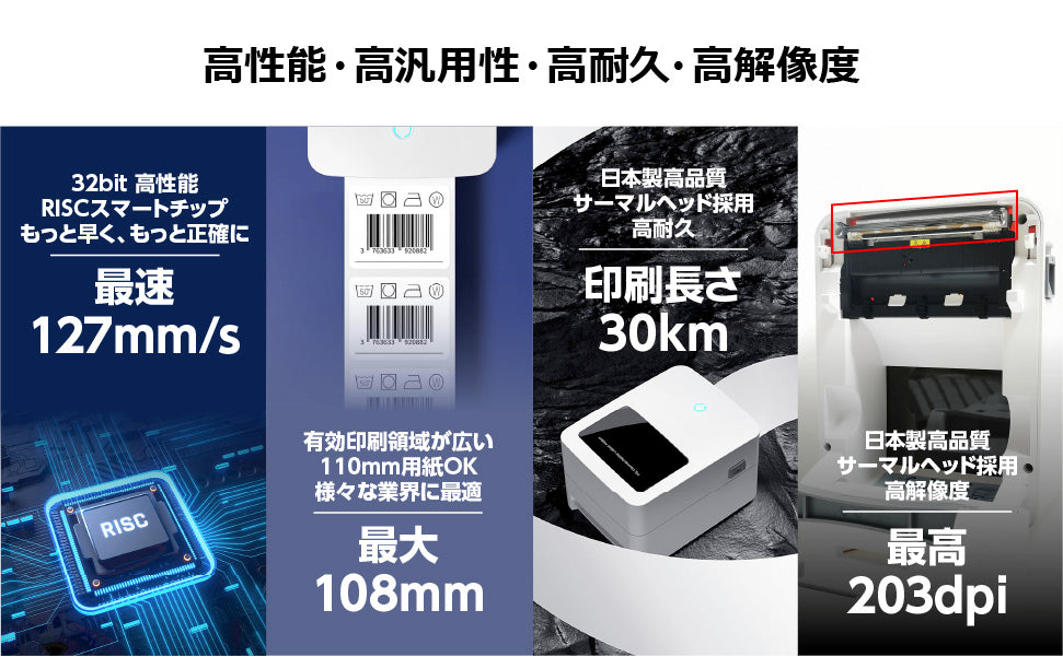 Deli 感熱ラベルプリンター サーマルラベルプリンター 感熱シール