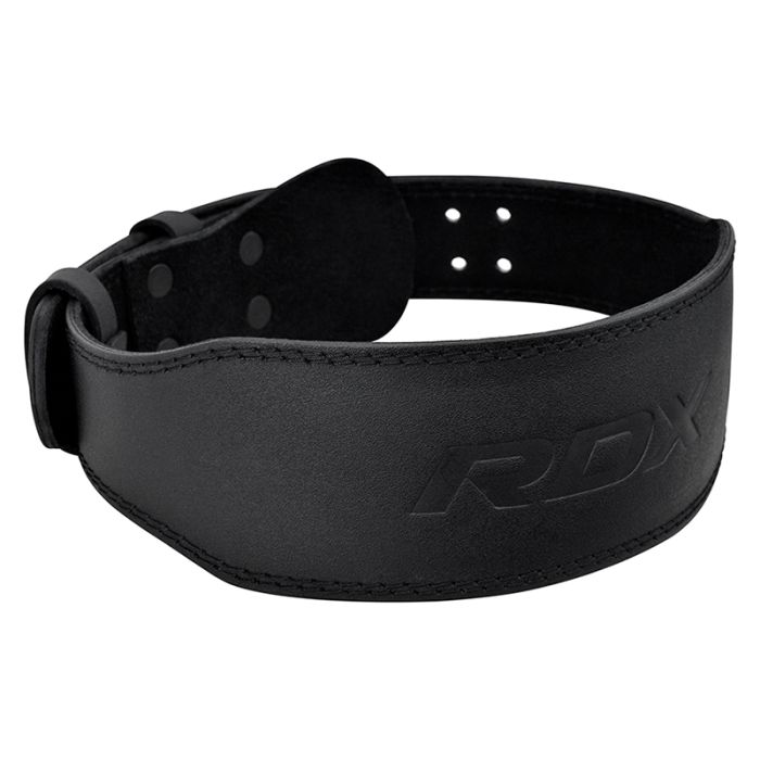 RDXトレーニングベルト - タンニングレザー - 4インチ幅（ブラック