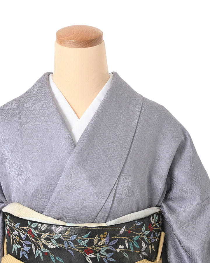 訪問着レンタル 鹿の子流水 藤鼠色 Mサイズ D449｜京都きもの市場 着物