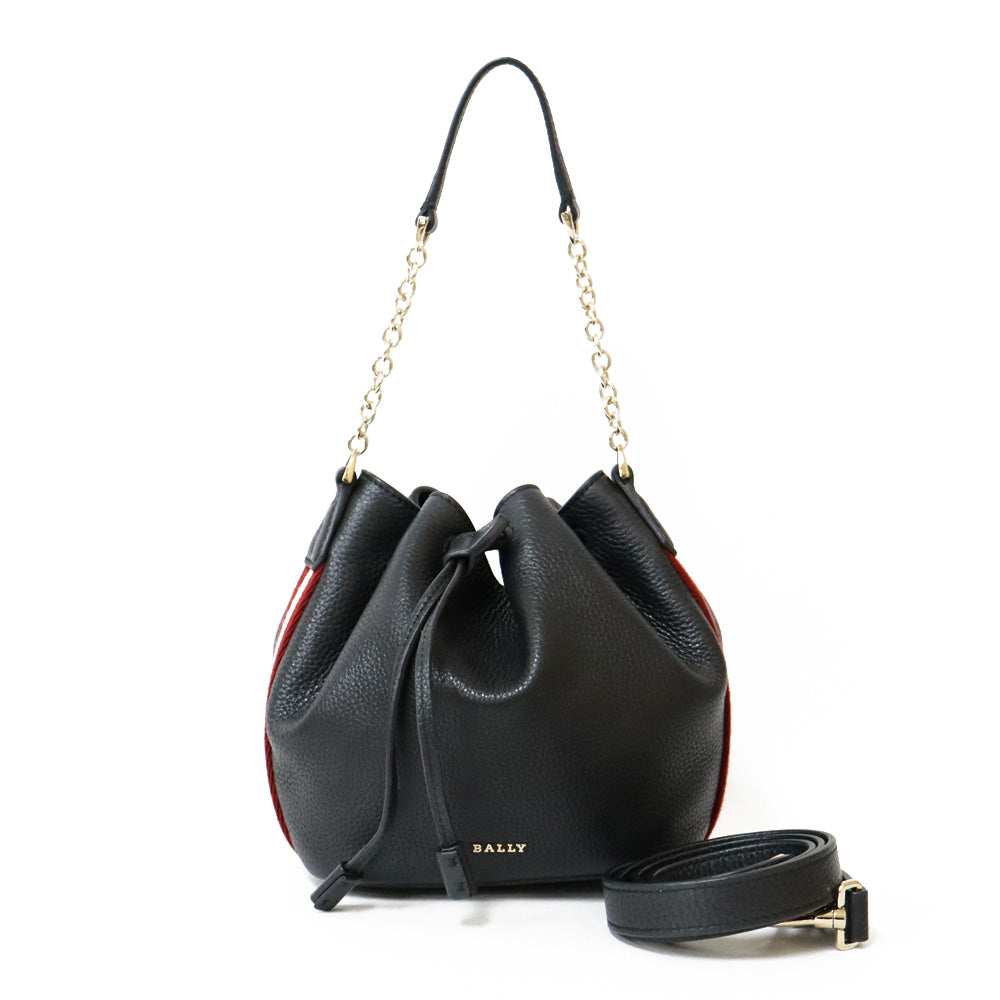 BALLY バリー ショルダーバッグ レザー ブラック レディース 中古