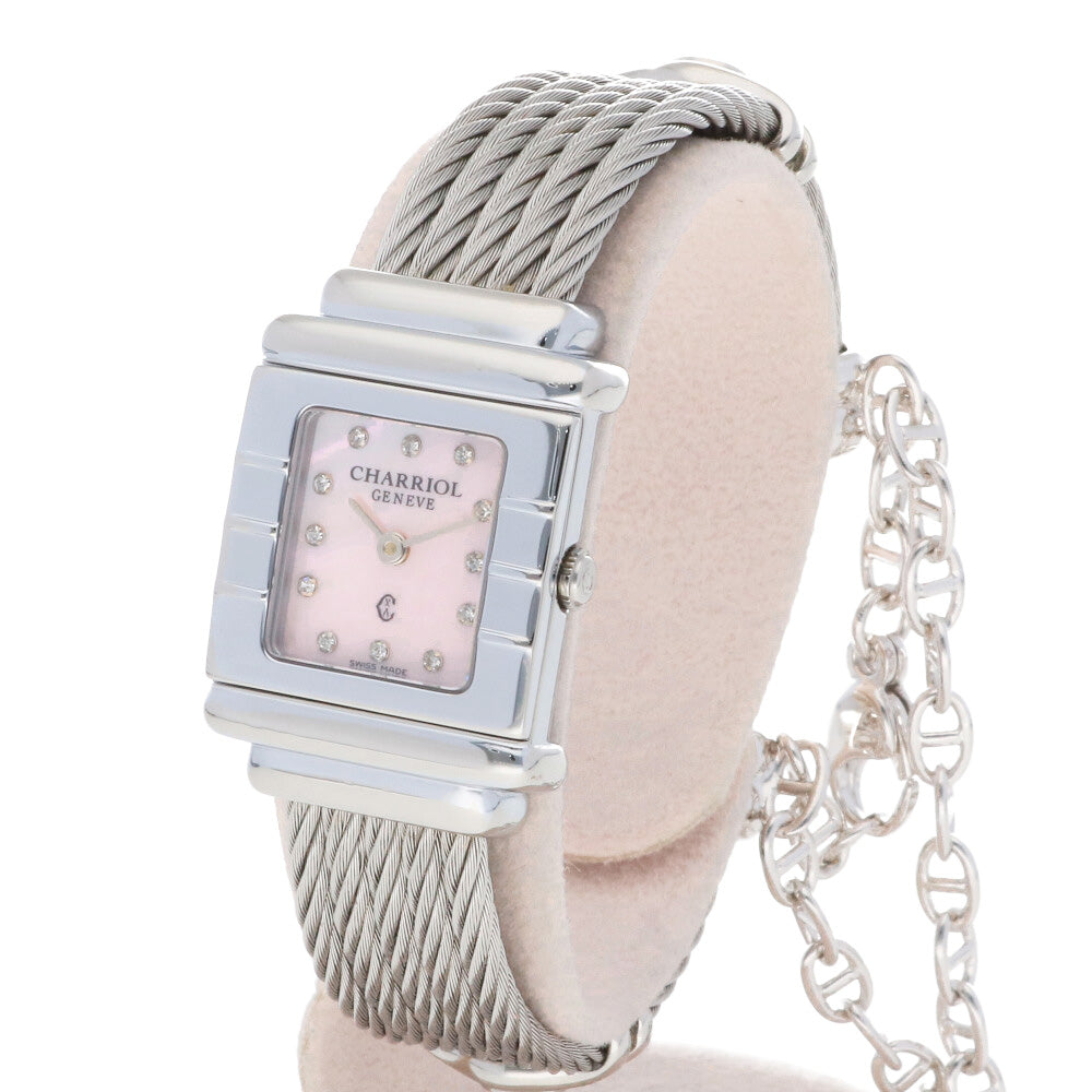 中古】 シャリオール CHARRIOL SS 腕時計 バングル ダイヤ12P