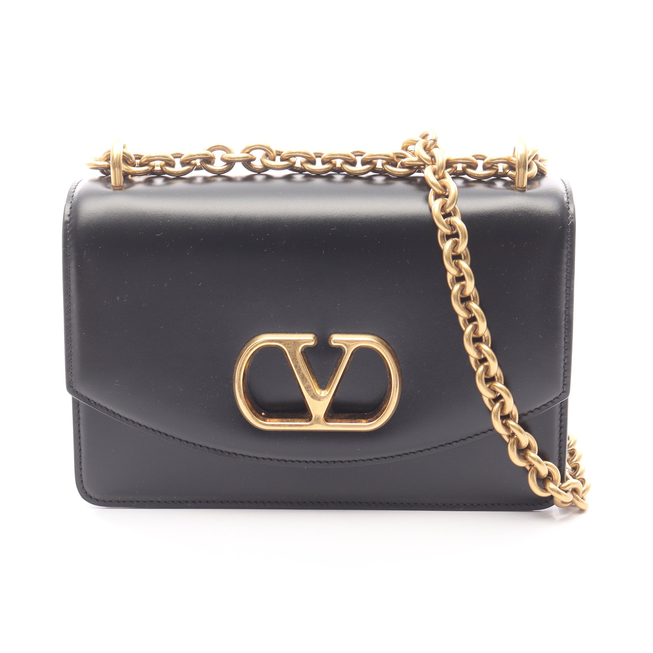 ヴェイン スモール チェーンショルダーバッグ レザー ブラック