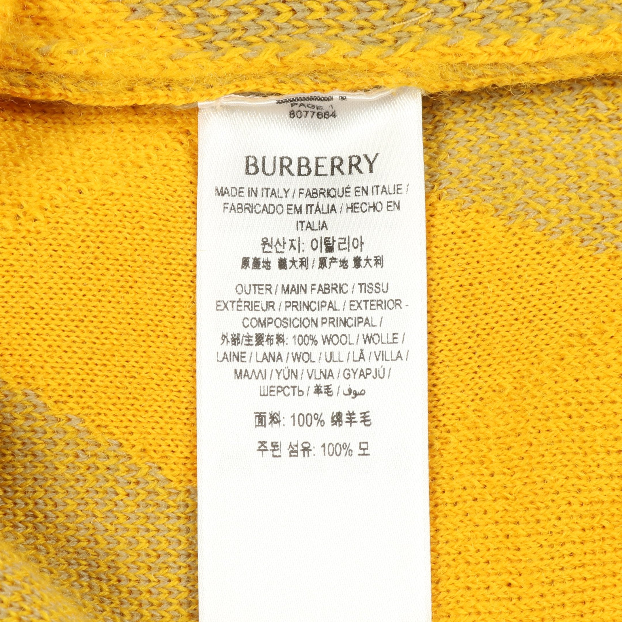 カーディガン アーガイル ウール イエロー グレー バーバリー – RECLO