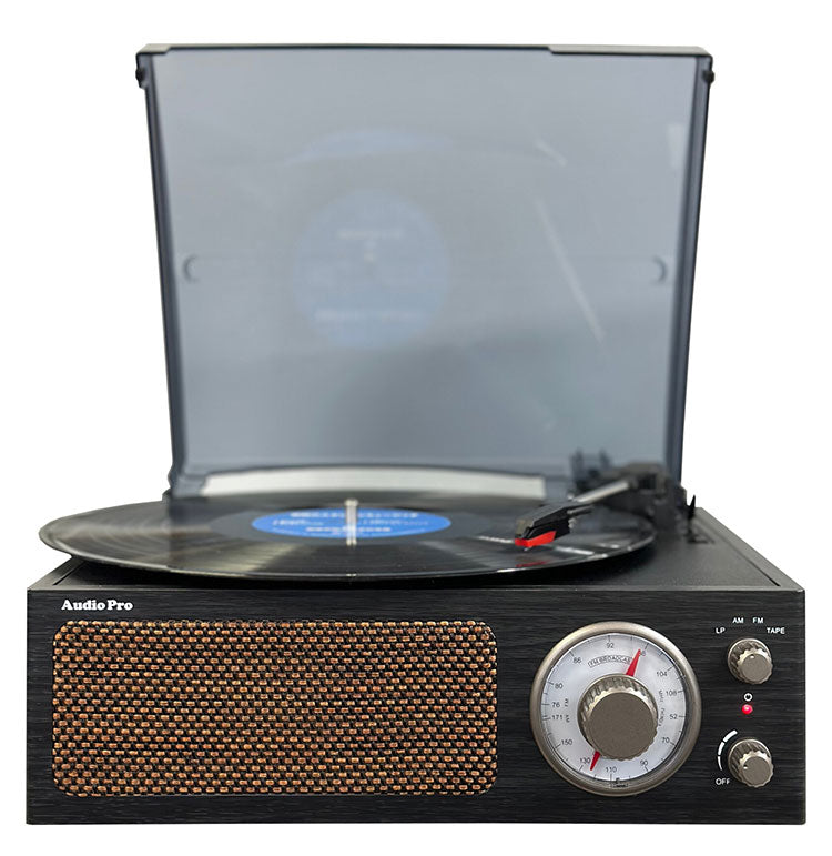 昭和レトロ簡単コンパクトレコードプレーヤー ラジオ AM ワイドFM対応