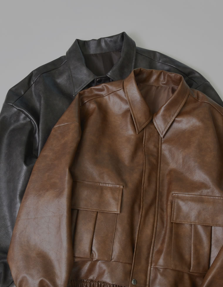 フェイクレザージップブルゾン - ジャケット/アウター通販 | 人気