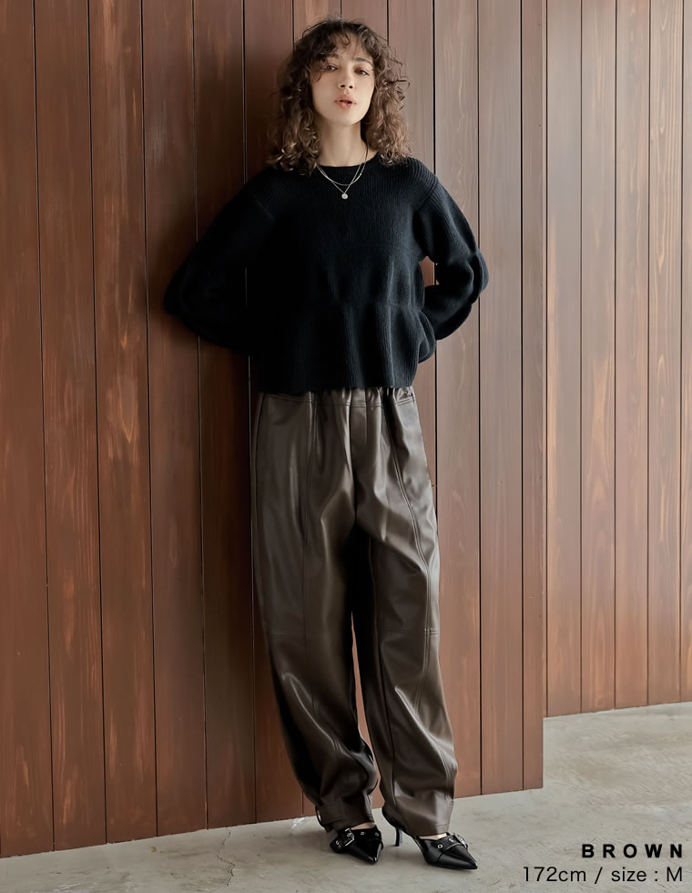 フェイクレザーアンクルベルトパンツ - パンツ通販 | 人気レディース