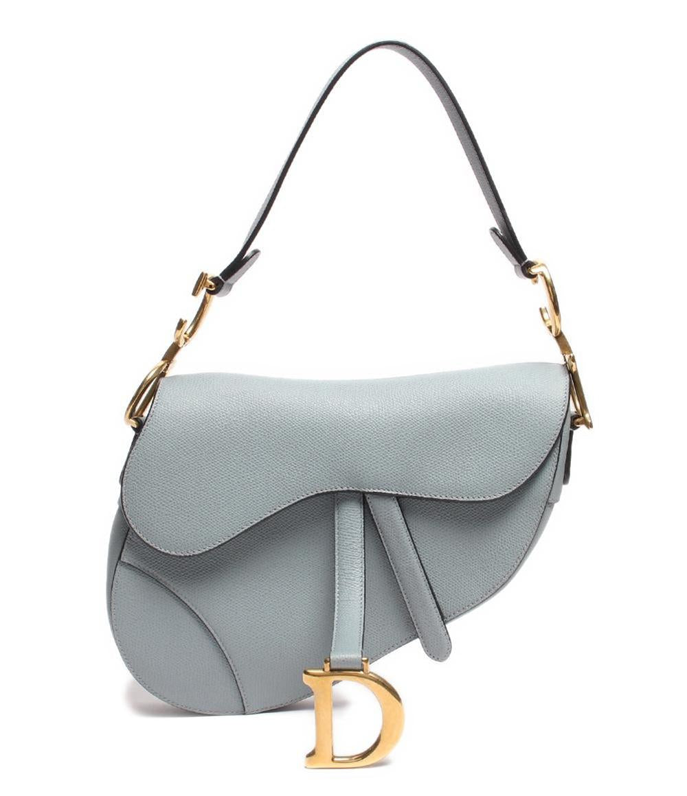 クリスチャンディオール レザーショルダーバッグ ゴールド金具 サドル