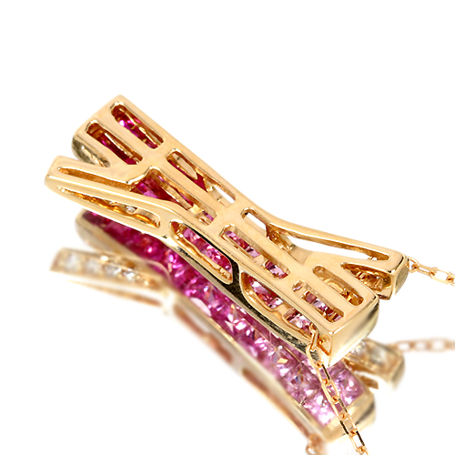 ルビー&ピンクサファイア 1ct ダイヤモンド ミステリーセッティング