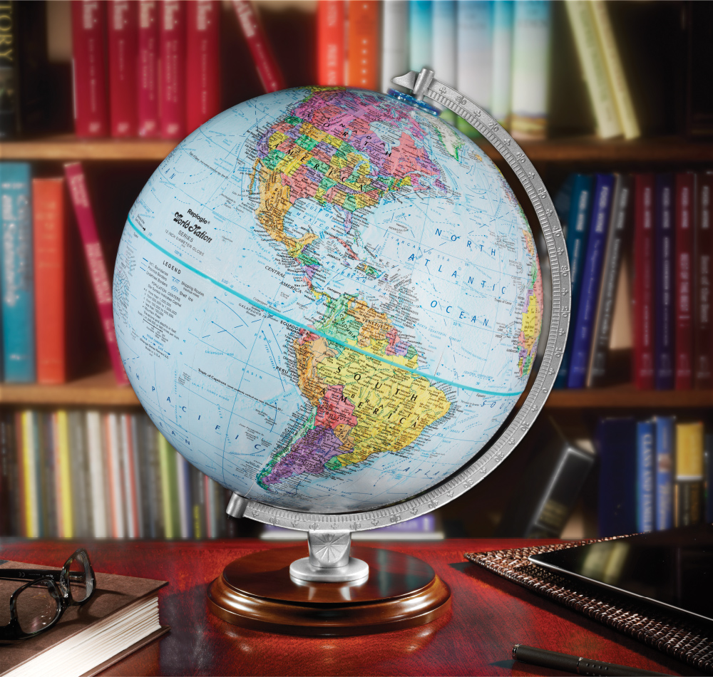 Replogle Standard 12″ Blue Raised Relief Desk | Replogle Globes