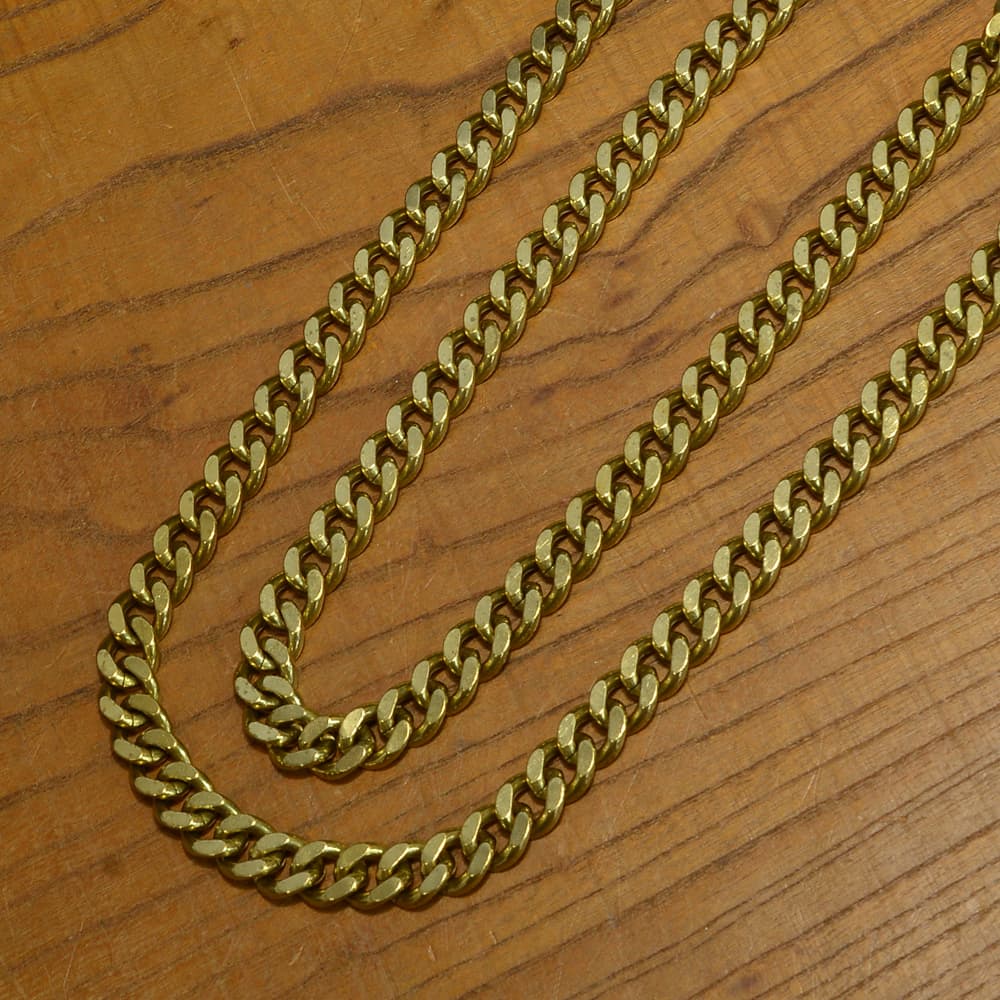 喜平チェーン 真鍮製 クラフトパーツ 2面カット 環サイズ約16×13mm