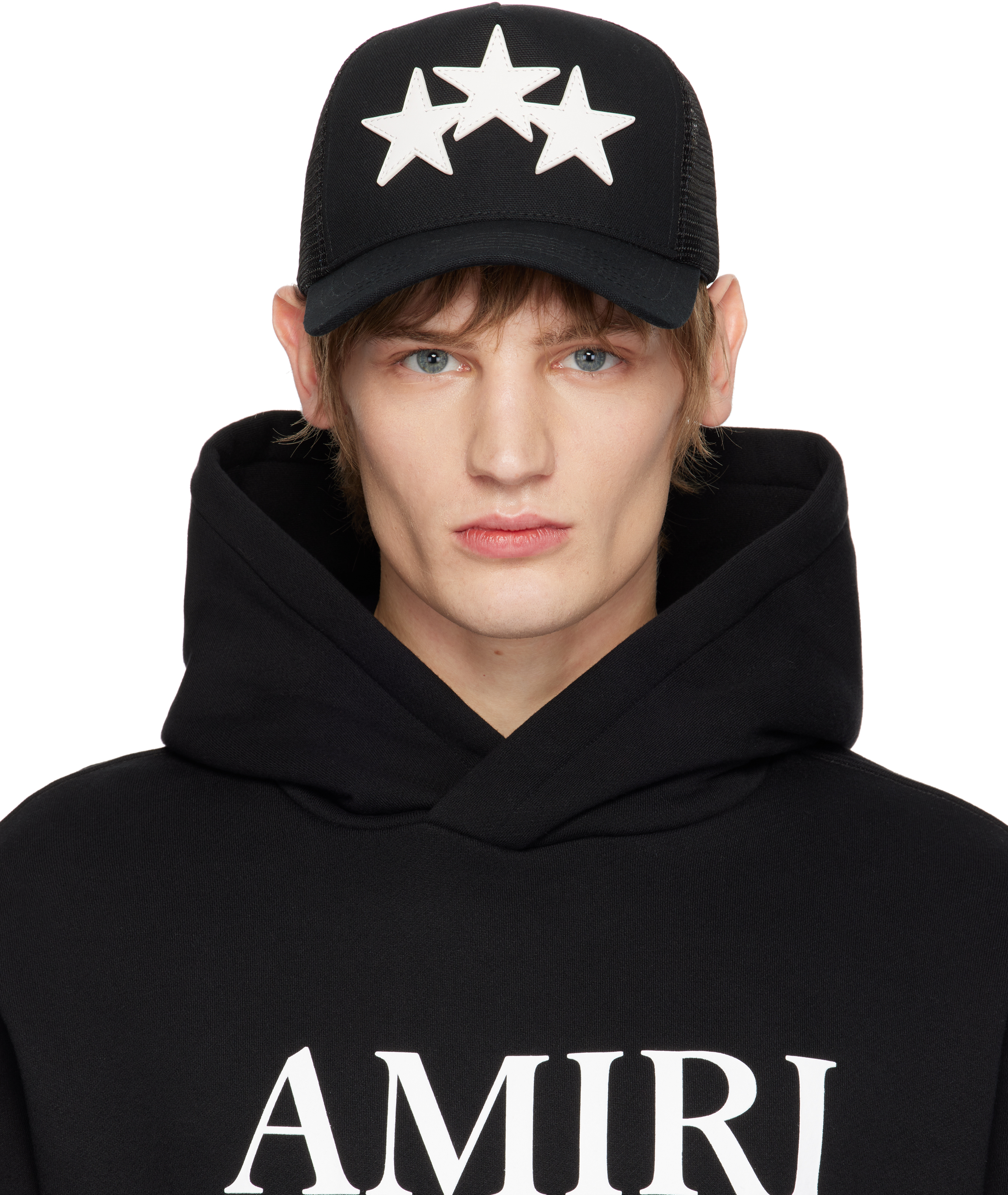 AMIRI Black 3 Star Trucker Cap - Hats - BeyondStyle