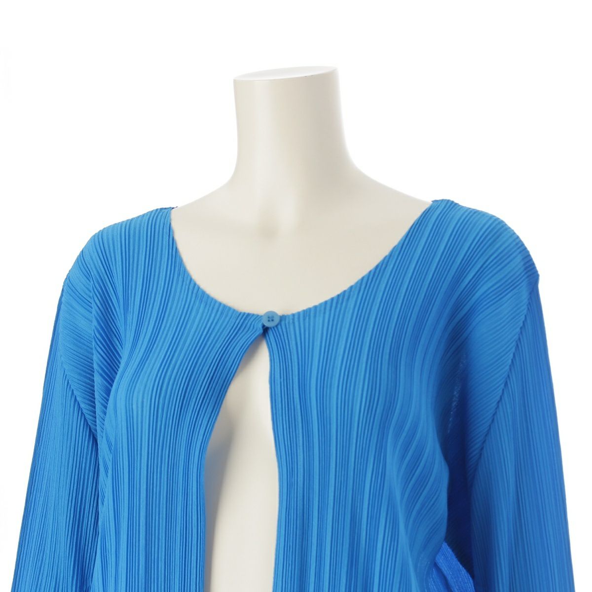 プリーツプリーズ イッセイミヤケ ノーカラー ジャケット カーディガン