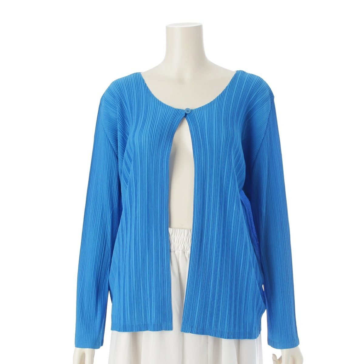 プリーツプリーズ イッセイミヤケ ノーカラー ジャケット カーディガン