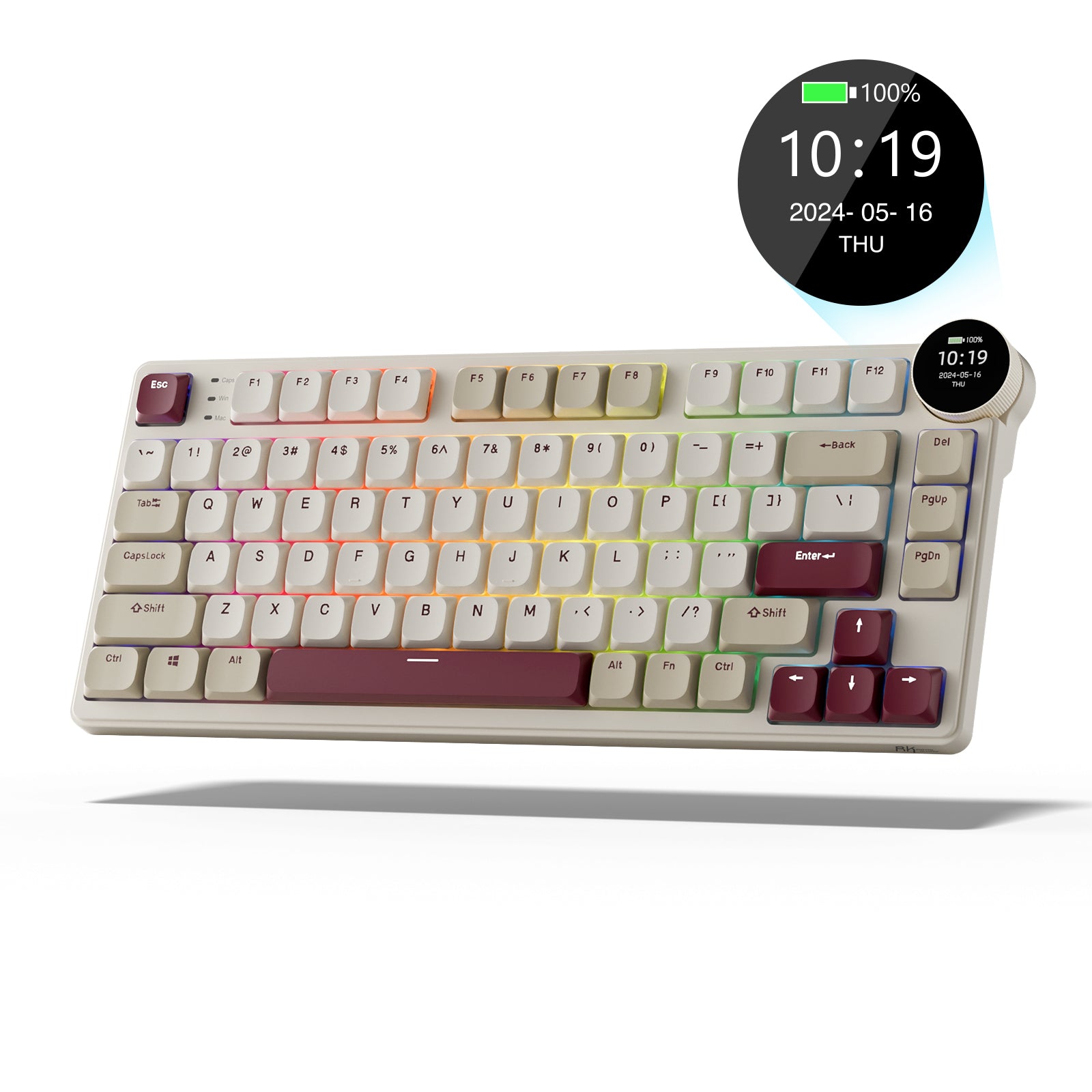 RK ROYAL KLUDGE N80 Low-Profile Mechanical Keyboard with Display