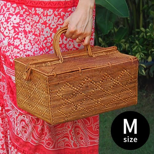 アタ製カゴバッグ[ランチバッグM][2993]【アジアン雑貨のアジア工房