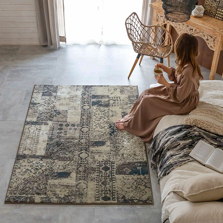 トルコのカーペット 120*180cm ヴィンテージデザイン ラク ピンク